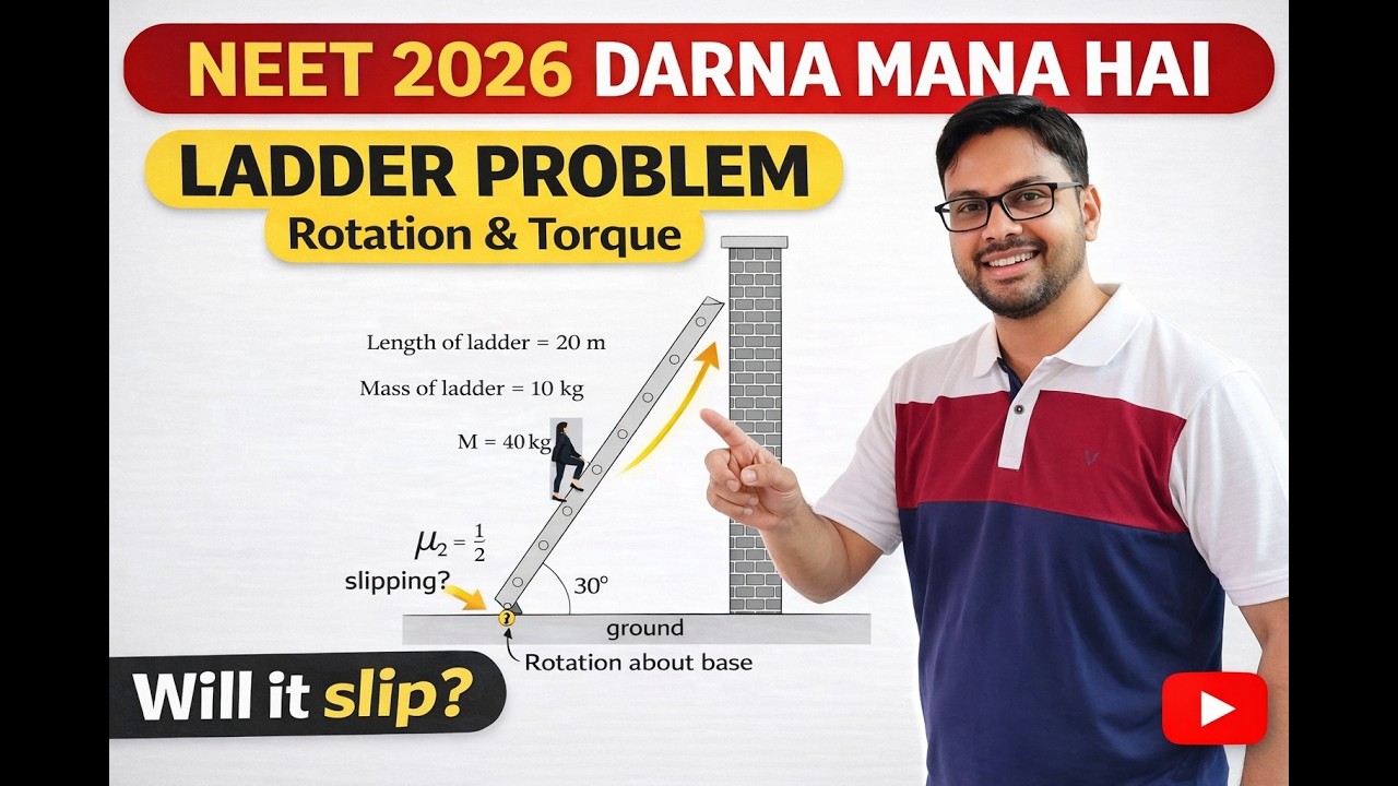 Q.12 Ladder Problem Case -II Important Model For NEET 2026