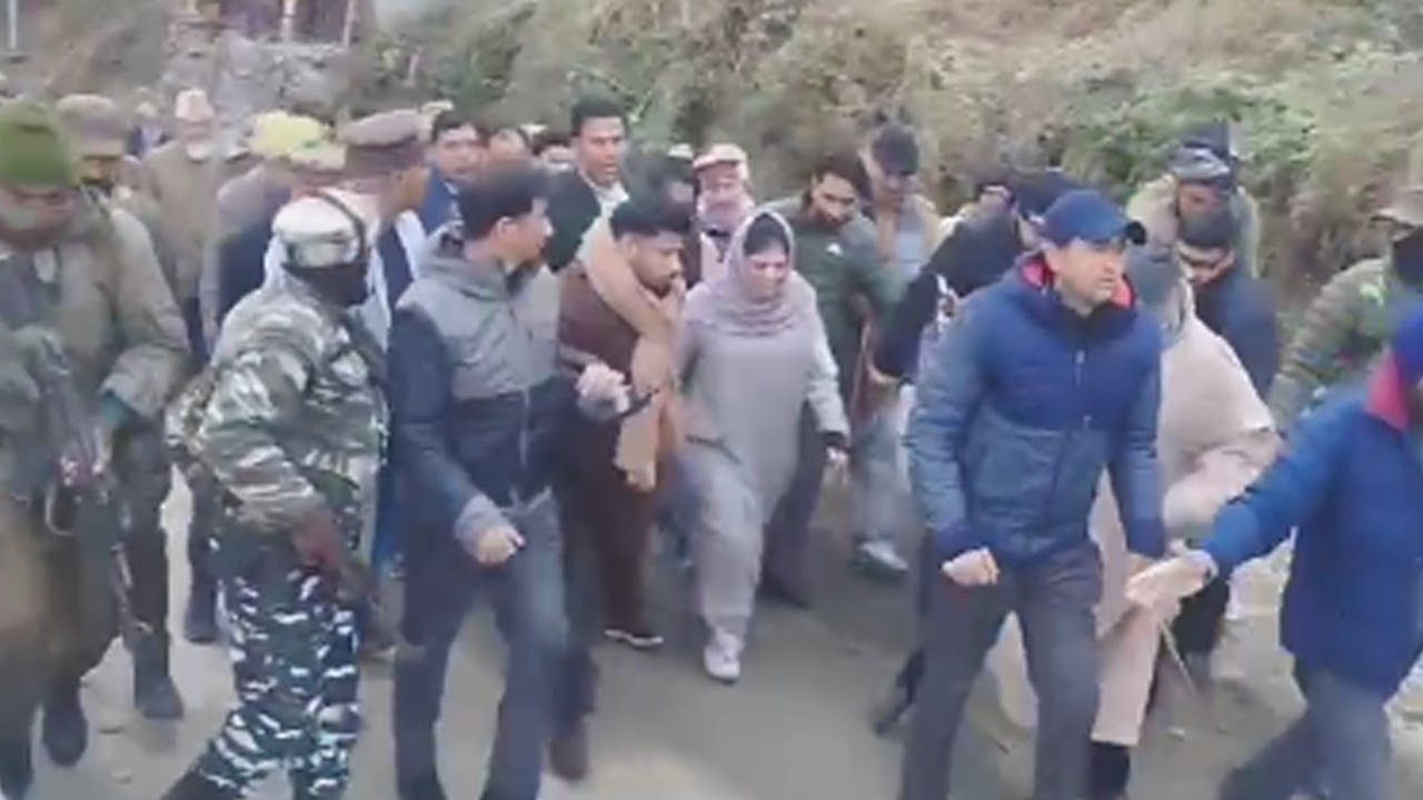 Mehbooba Mufti Stopped On Way To Poonch, Holds Sit-In Protest