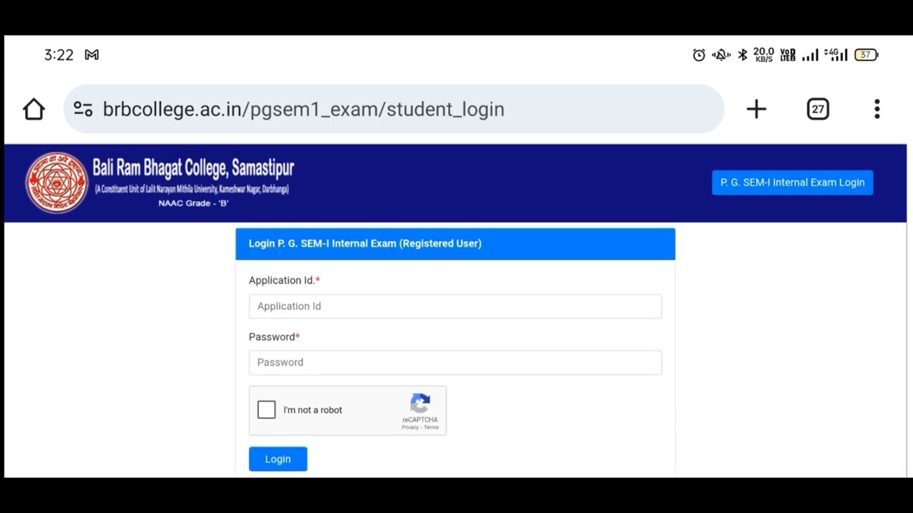 BRB College Samastipur PG Internal Exam Session ( 2025-27 ) kaise bhare || How to fill BRB Internal 