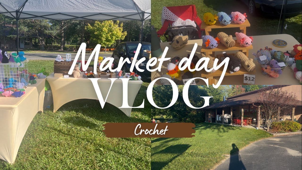 Apple Orchard Market Day 🍎 Crochet vlog, how did it go? 