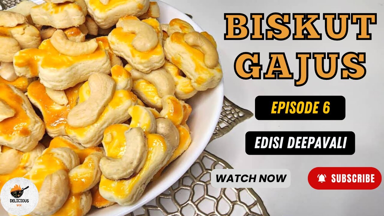 Biskut Gajus | Cashew Nut Biscuit (Deepavali Recipes) - How to make Cashew Biscuit in Malay