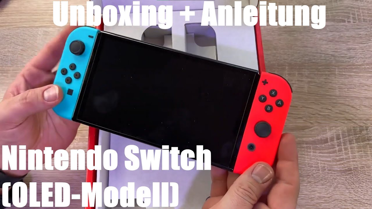 Nintendo Switch (OLED-Modell) Neon-Rot/Neon-Blau Unboxing und Anleitung
