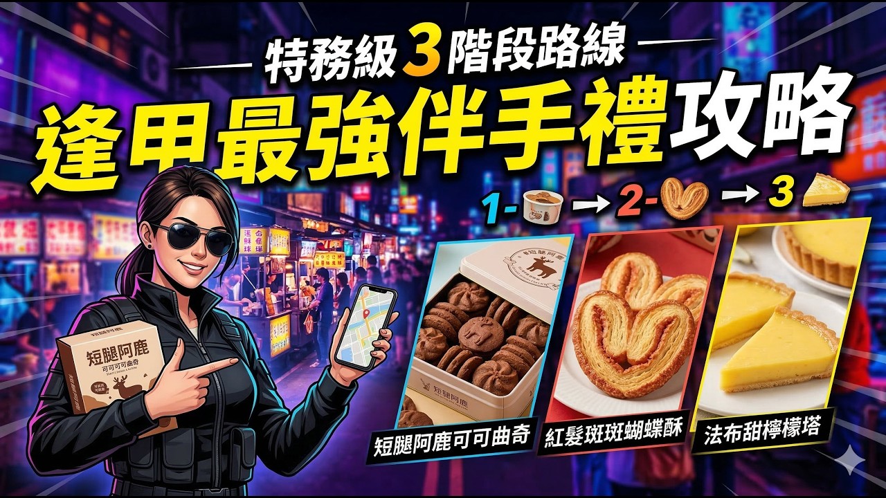 【逢甲伴手禮最強攻略】特務級3階段掃貨路線！排隊名店短腿阿鹿、紅髮斑斑一次拿下 🛍️✨