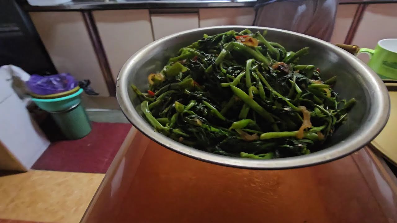 Masak kangkung korea #korea #farming #Kangkung #깡꿍