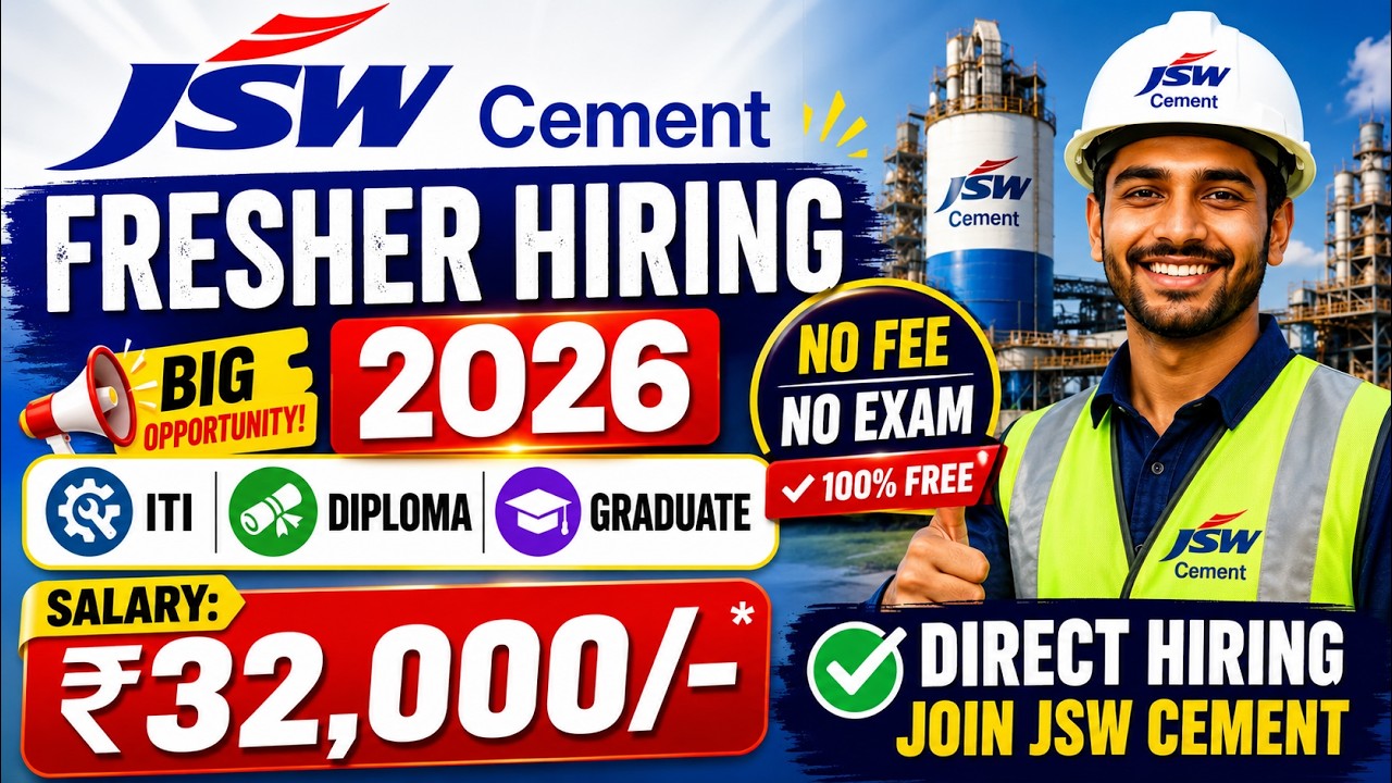 JSW Cement में निकली भर्ती | JSW job vacancy 2026 | Private company job vacancy 2026 #job