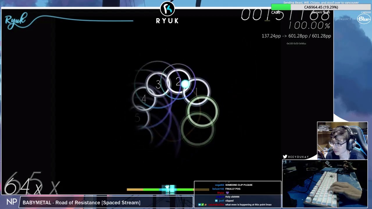 ryuk hits kroytz ror spaced stream with flashlight