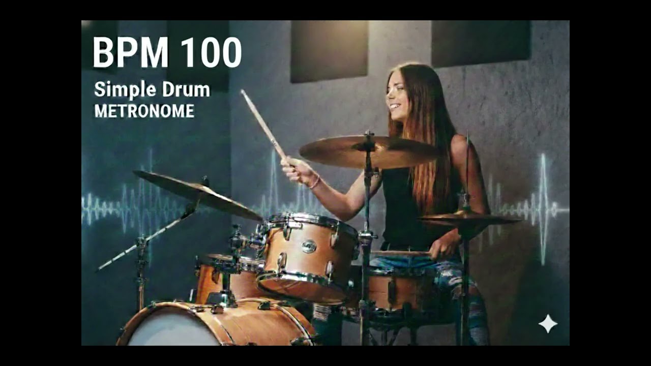 BPM 100 ドラム メトロノーム【10分耐久】練習用   Simple Drum Loop