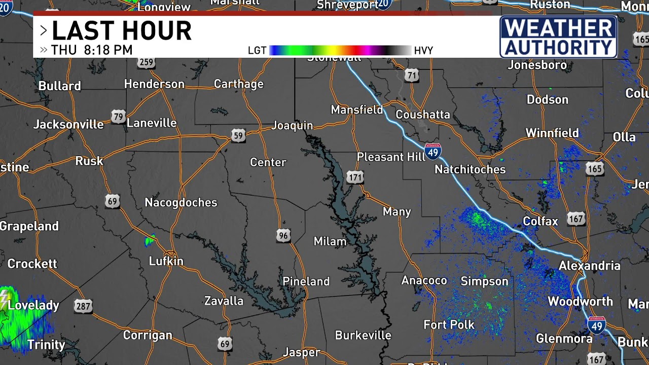 Scattered storms over southeast Texas Aug. 6