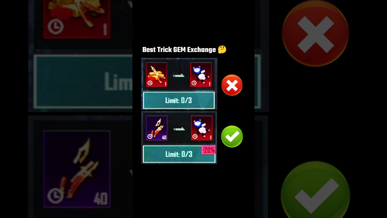 Best Trick Gem Exchange BGMI/PUBG #shorts #pubgmobile #bgmi #darrowgaming