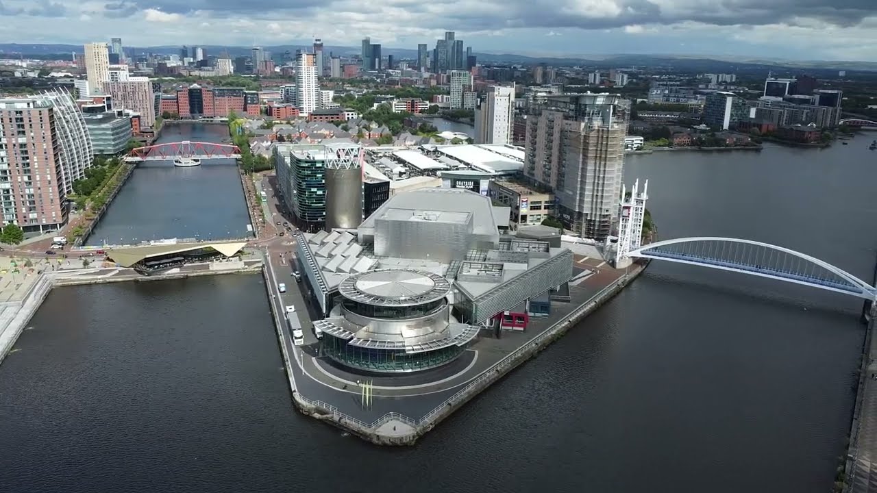 Manchester City - A Drone Exploration of Trafford Park, IWMuseum, MediaCity