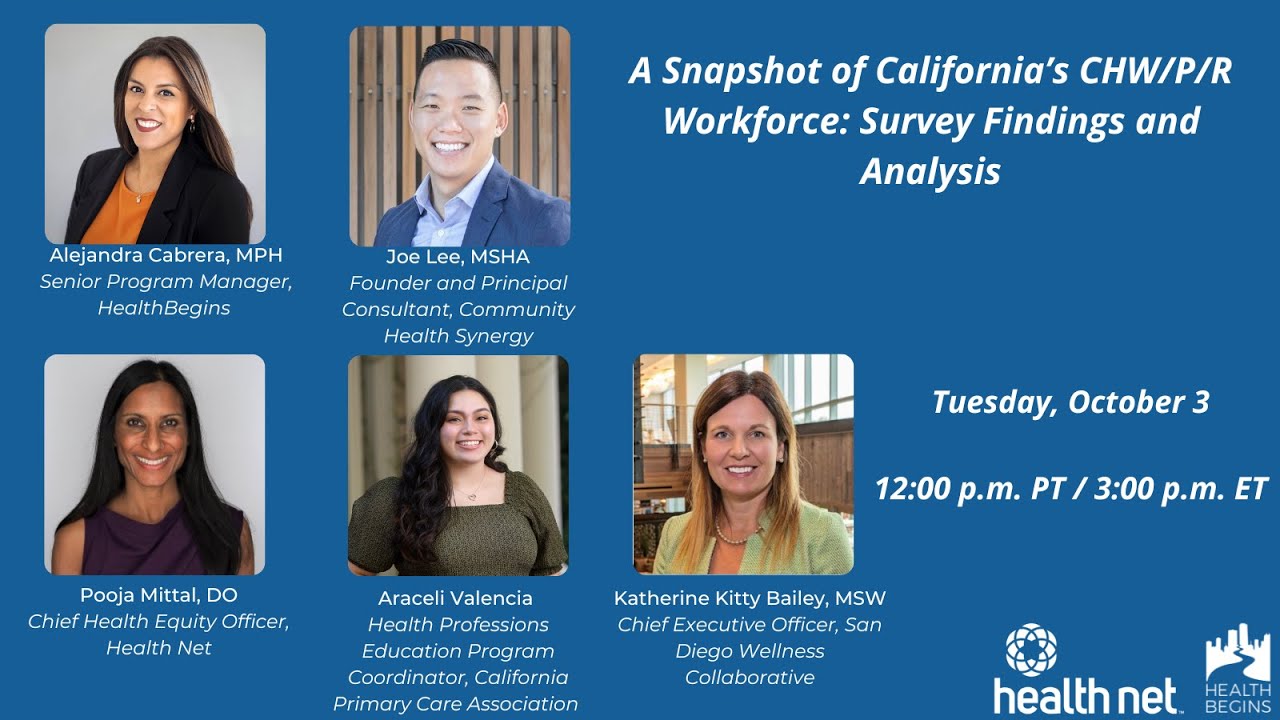 Webinar -  A Snapshot of California&rsquo;s CHW/P/R Workforce: Survey Findings and Analysis