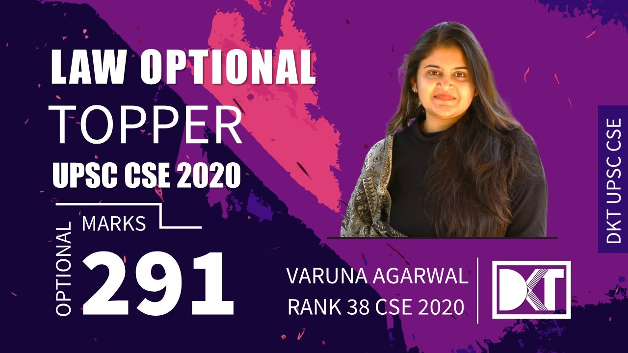 UPSC CSE | Highest Score | Strategy For Law Optional | By Varuna Agarwal, Rank 38 CSE 2020
