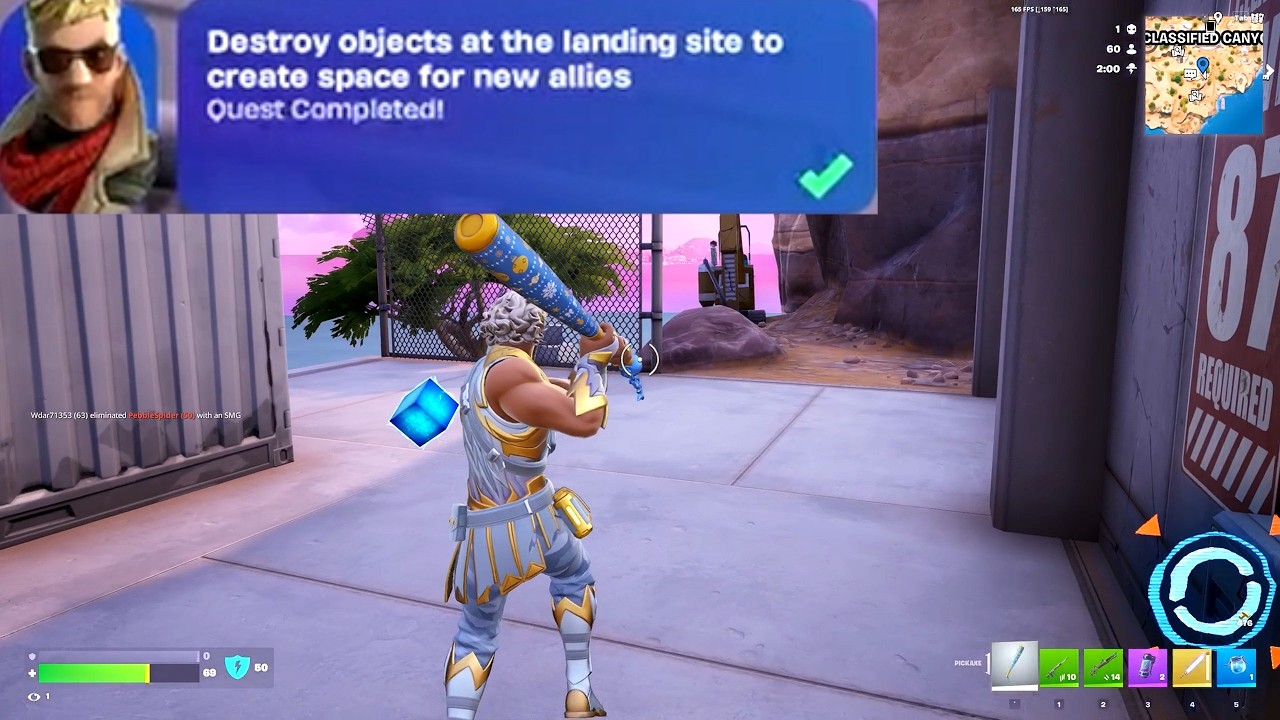Destroy objects at the landing site to create for new allies Fortnite