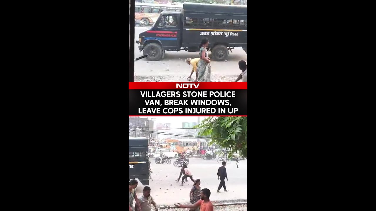 UP News | UP Villagers Throw Stones At Police Van, Shatter Windows, Injure Cops