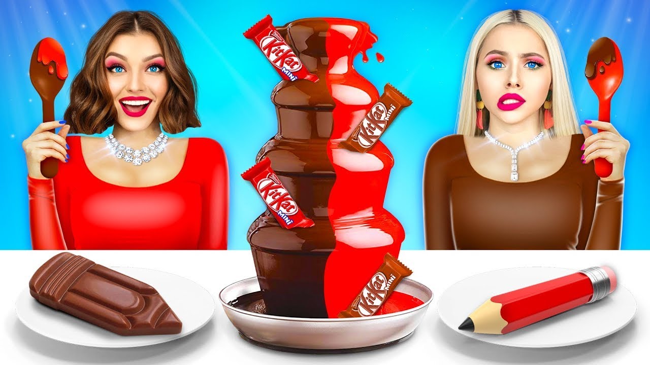Tantangan Saus Coklat! Pertarungan Permen Terbaik & Snack Coklat Raksasa oleh RATATA COOL