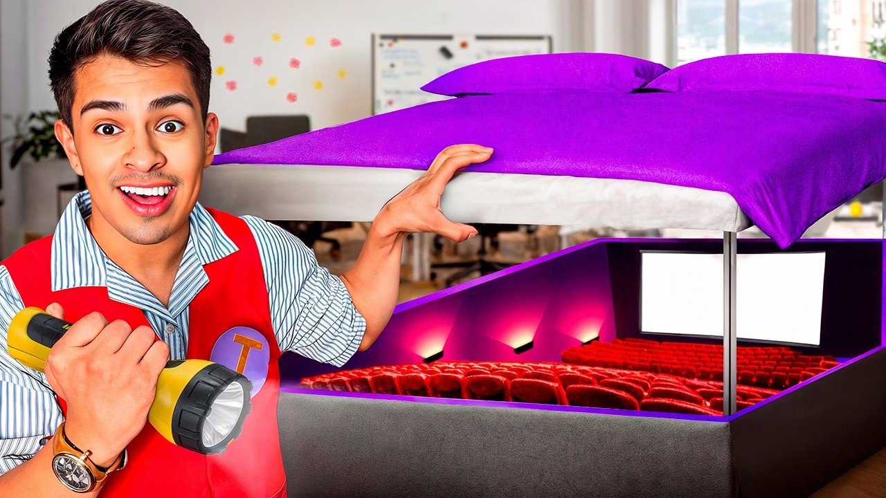 CONSTRUÍ un CINE SECRETO en mi OFICINA