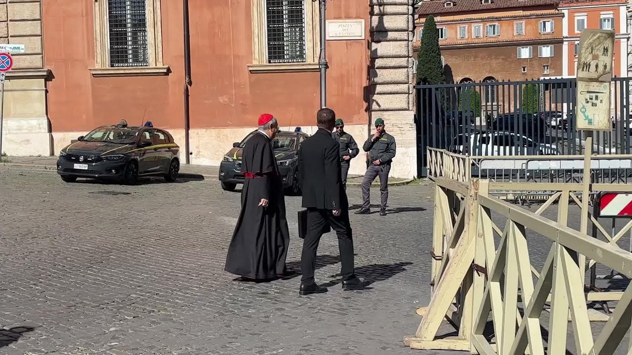 Gli arrivi dei cardinali per l'incontro con Leone XIV