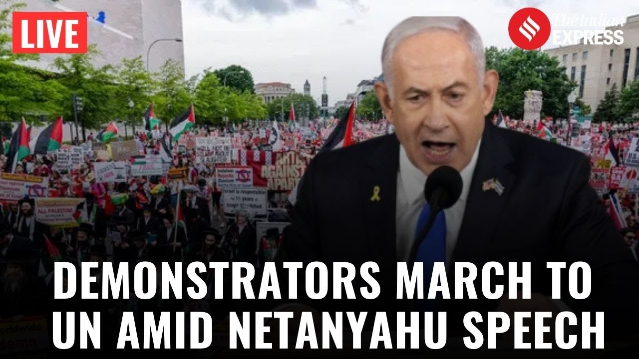 LIVE: Anti-Israel Protest in Times Square Marches to UN During Netanyahu UNGA Speech