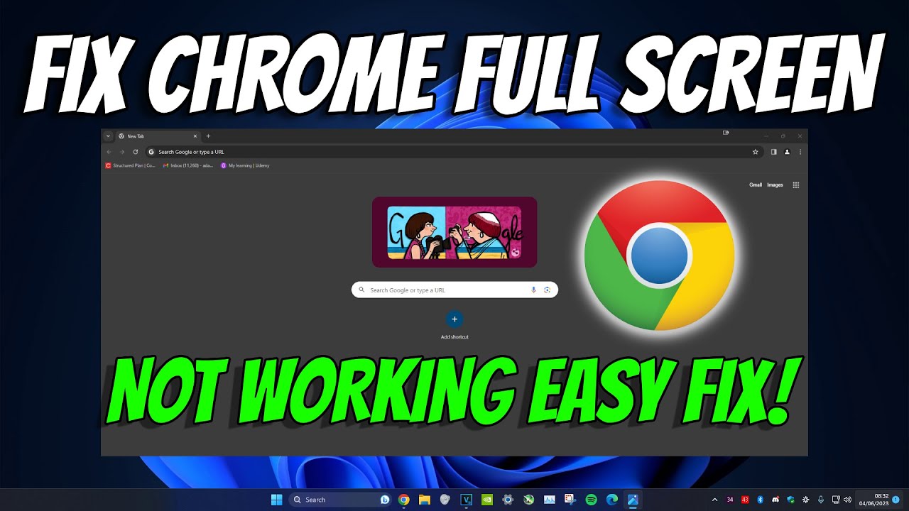Fix Chrome Full Screen Not Working Google Chrome Full Screen Glitch of Not Maximizing | How To