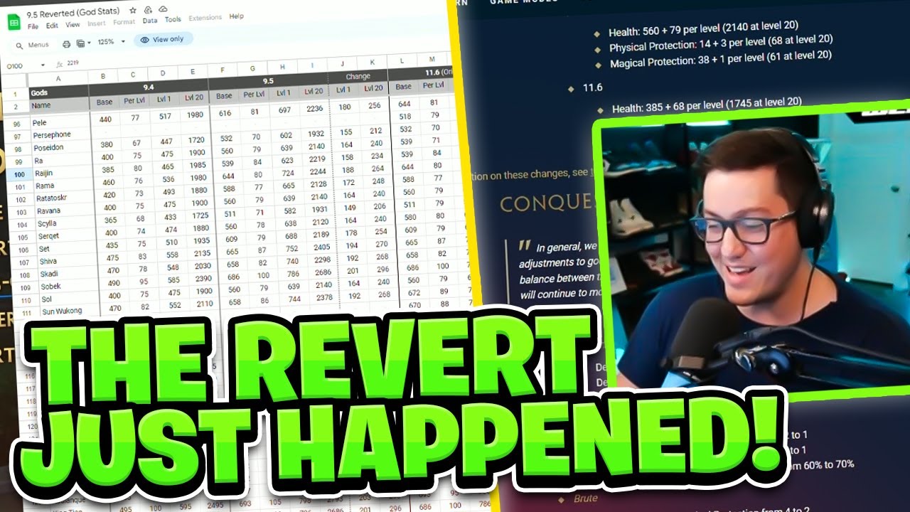 WHAT TO KNOW ABOUT THIS REVERT and POTENTIAL GODS/BUILD FOR THIS PATCH
