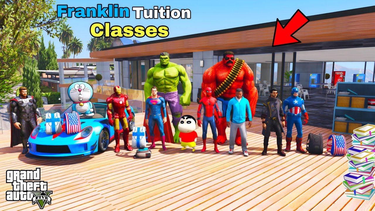 Franklin ASK Question & Answers or Read Books or Shinchan and All Students Come in Tuition IN GTA V