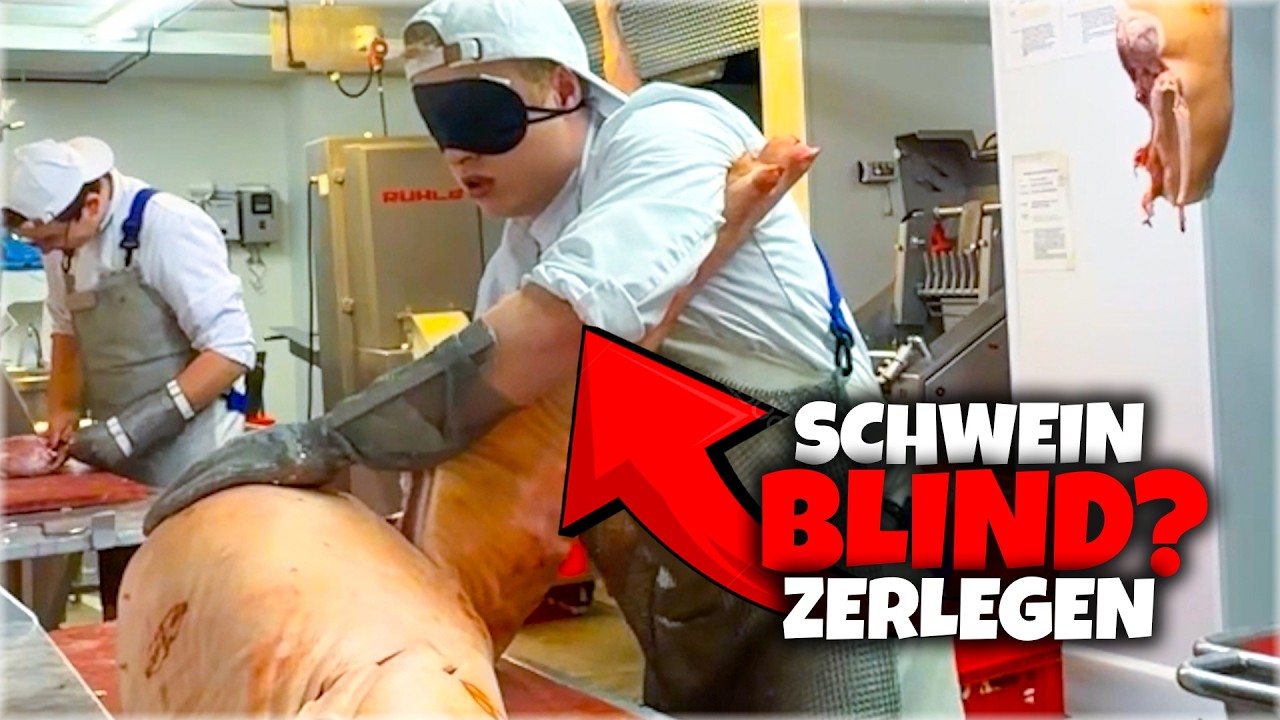Ich zerlege ein halbes Schwein BLIND! 😳🐷 Metzger Challenge