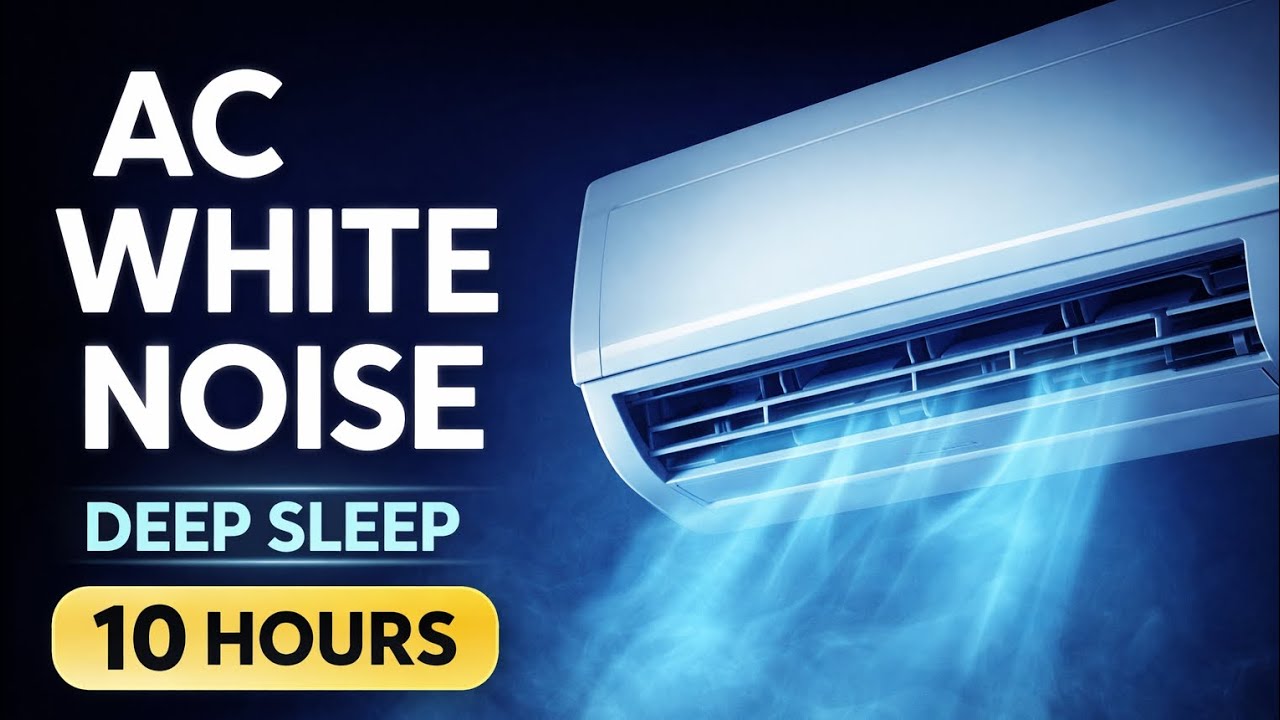 AC White Noise for Deep Sleep | Air Conditioner Sound (10 Hours)|No Ads 