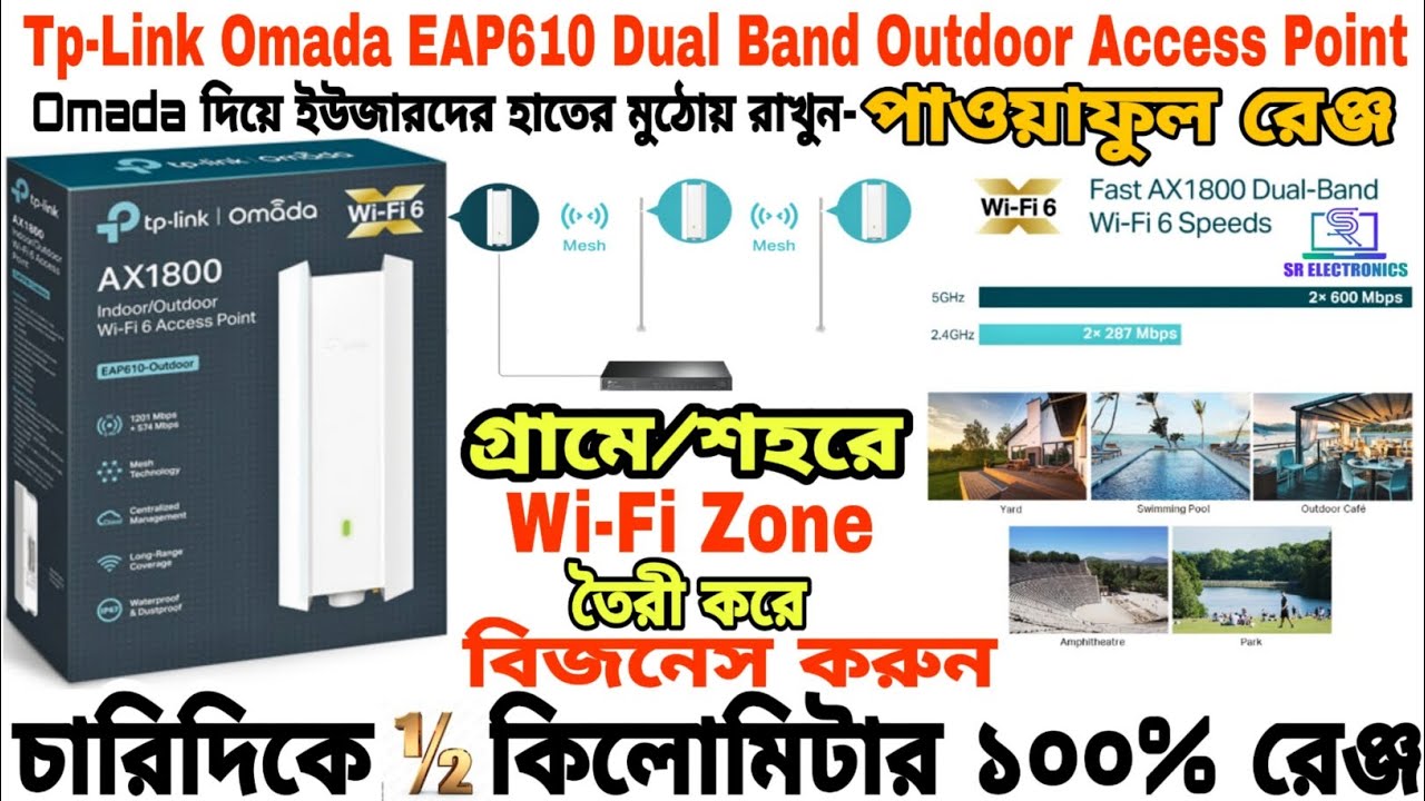 ১টি রাউটার দিয়ে(এলাকায়)Wi-Fi জোন তৈরী।Tp-Link AX1800 Omada EAP610 Wi-Fi6 Access Point Bangla Review।