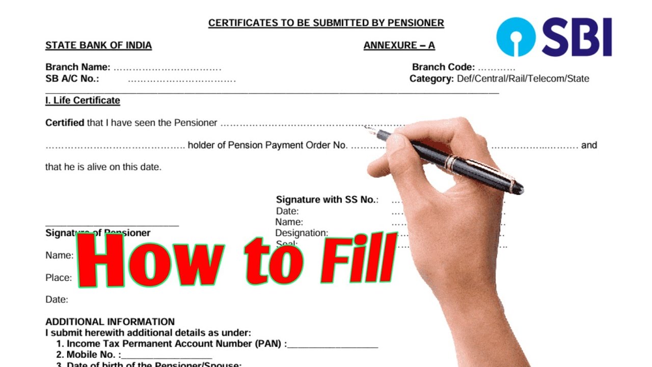 CERTIFICATES TO BE SUBMITTED BY THE PENSIONERS #SBI @onlinesujeet1