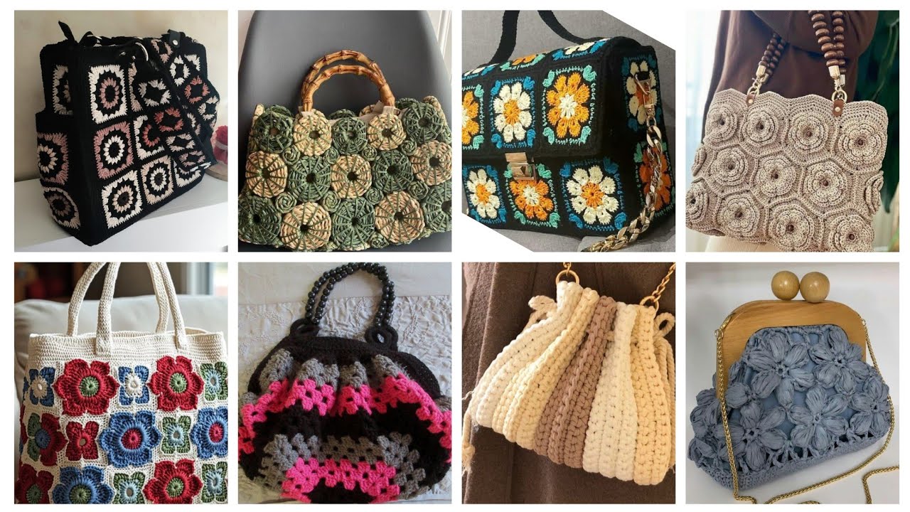 #1 unique stylish crochet hand bags designs/latest attractive crochet purse designs