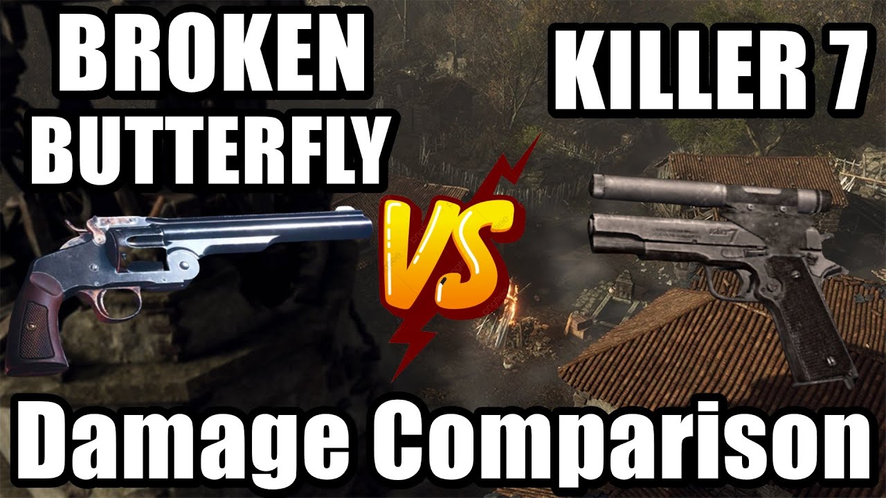 Resident Evil 4 Remake BROKEN BUTTERFLY VS KILLER 7 Damage Comparison (LVL 1 VS LVL MAX)