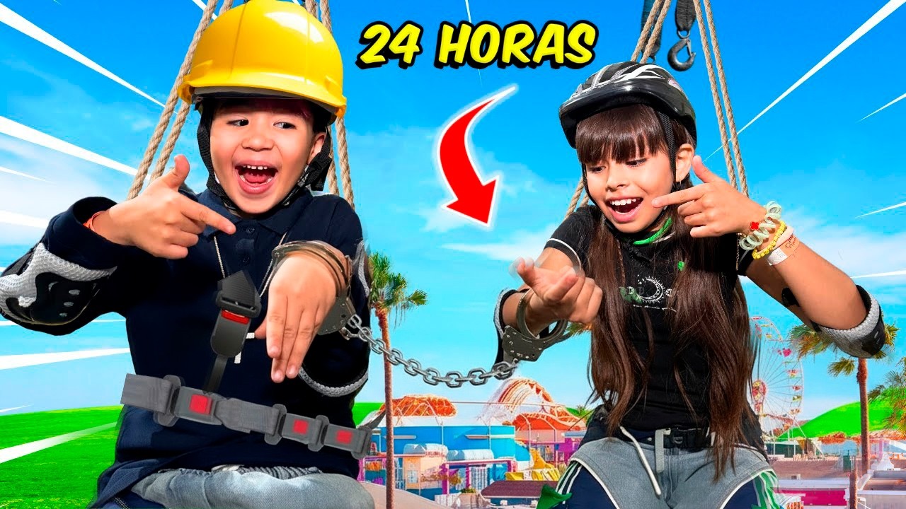 24 HORAS ESPOSADO con mi CRUSH! 🎢🔗 // JUNIC & MÍA