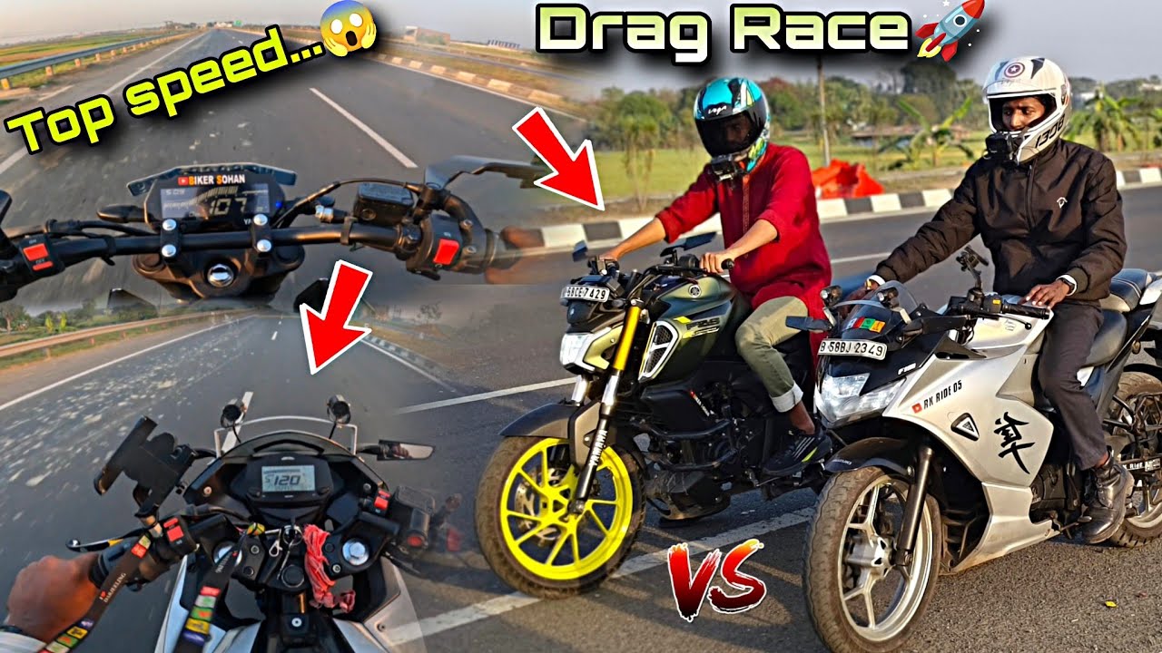 Suzuki Gixxer SF Vs Fzs V4 Drag Race 🚀 & Top Speed test 😱// Khatrnak Drag Race 💪😎