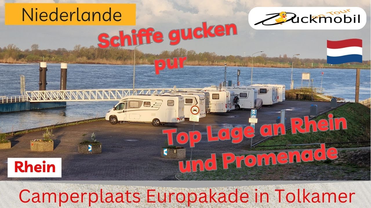 Stellplatz direkt am Rhein ❤️Tolkamer Camperplaats  Europakade 🥰🥰 top Lage an Rhein + Promenade