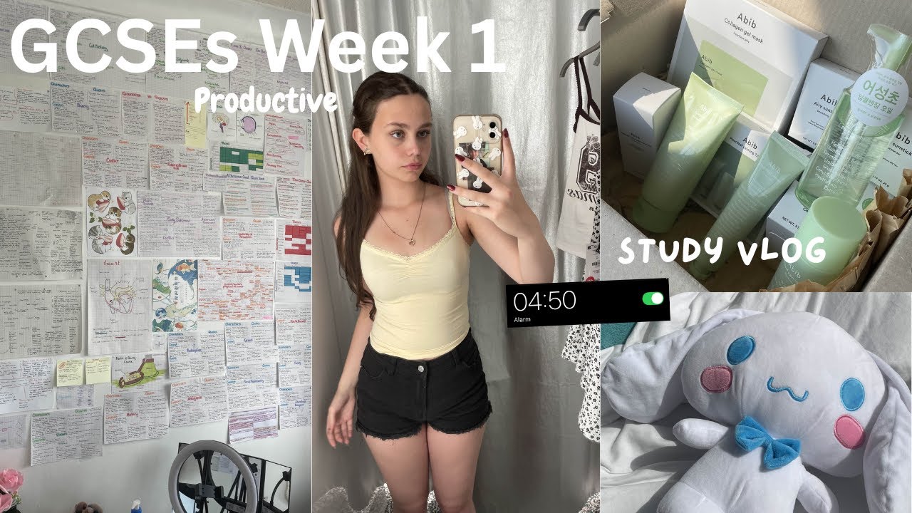 First Week of GCSEs 🎀 STUDY VLOG 🍒 *Realistic UK school experience* 🎧⋆𐙚₊˚
