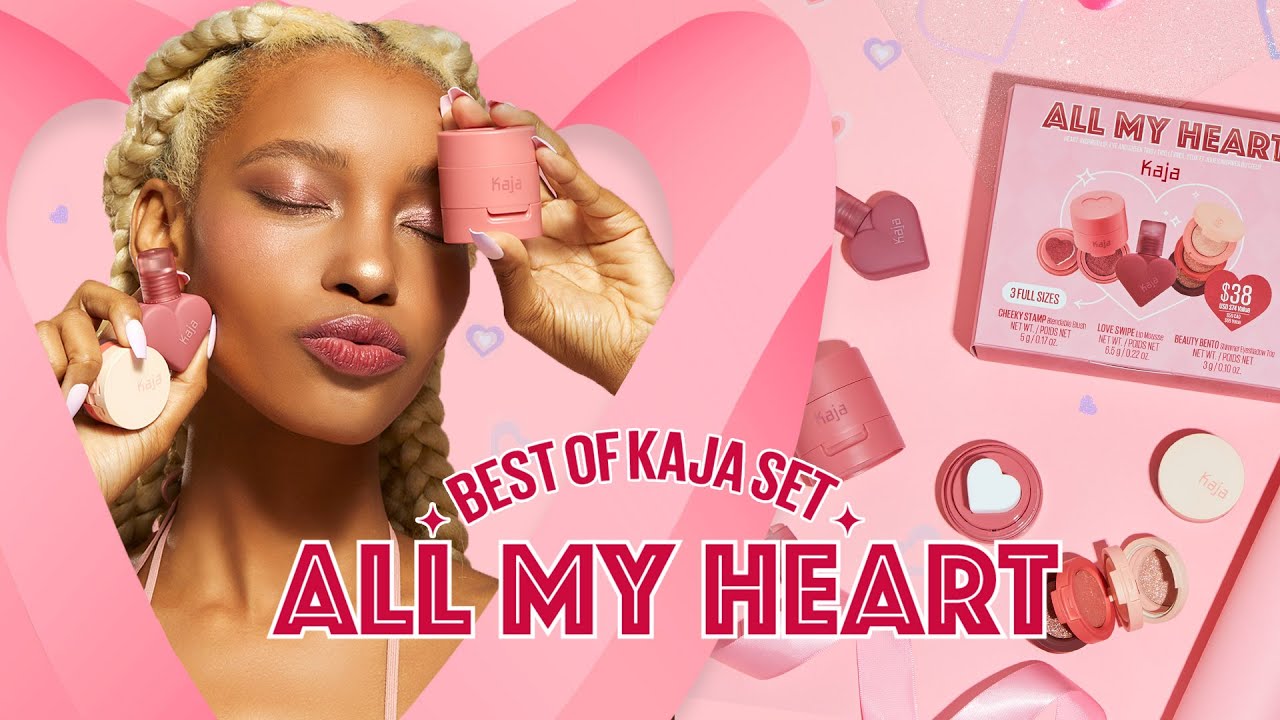 ❣️All My Heart❤️ Heart-inspired Lip, Eye and Cheek Makeup Set🥰 | Kaja Beauty