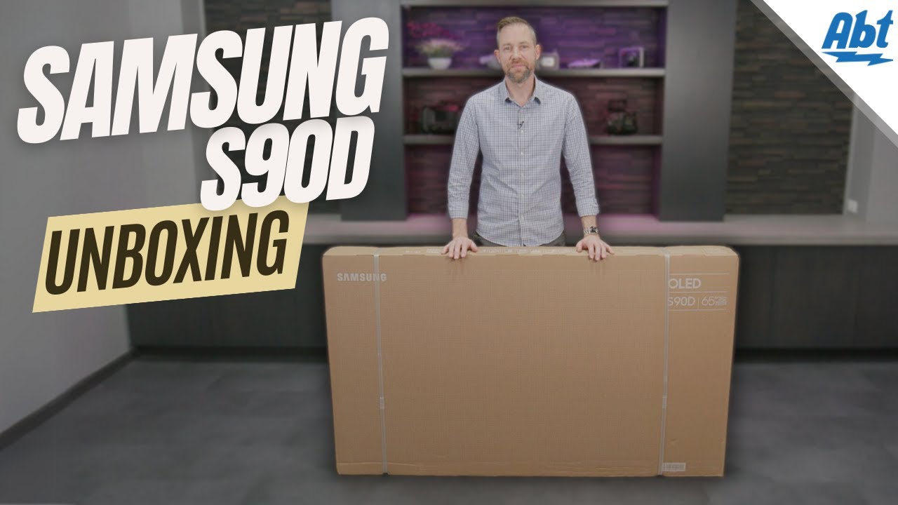 Как распаковать OLED-телевизор Samsung серии S90D с подставкой и установить — 65 дюймов
