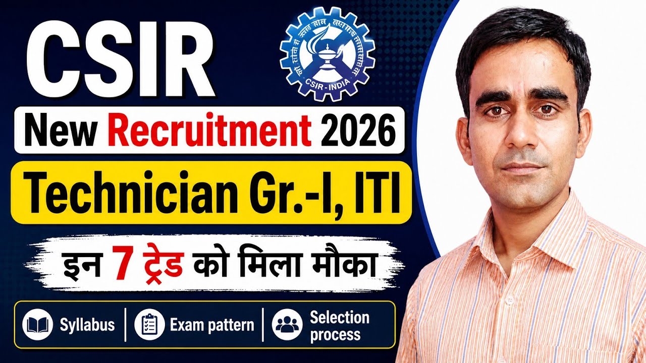 CSIR CMERI Technician recruitment 2026|| CSIR ITI TECHNICIAN vacancy 2026