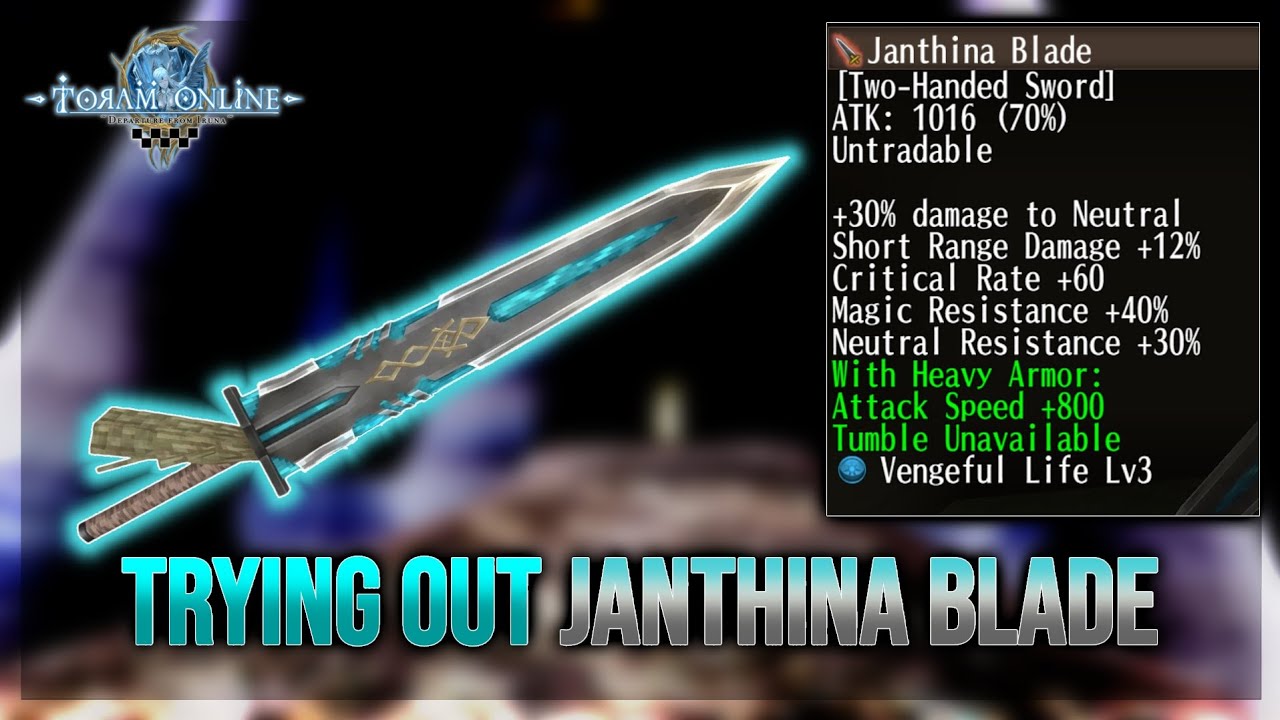 Toram Online | Trying Out Janthina Blade! (Before & After Adding Vengeful Life Lv3 Trait)