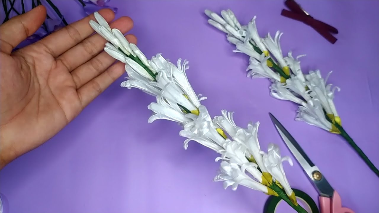 DIY | How To Make Satin Ribbon Flower Easy | Tutorial Membuat Bunga Dari Pita Satin
