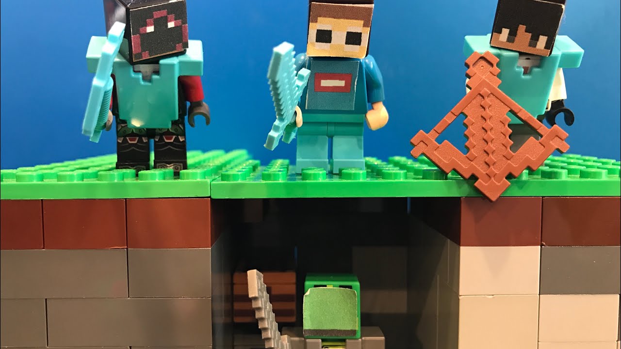 Lego Minecraft Speedrunner VS 3 Hunters