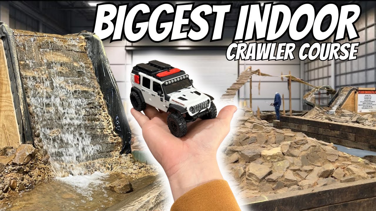 AXIAL SCX30 VS WORLDS LARGEST INDOOR CRAWLER COURSE! * REAL WATERFALLS!*