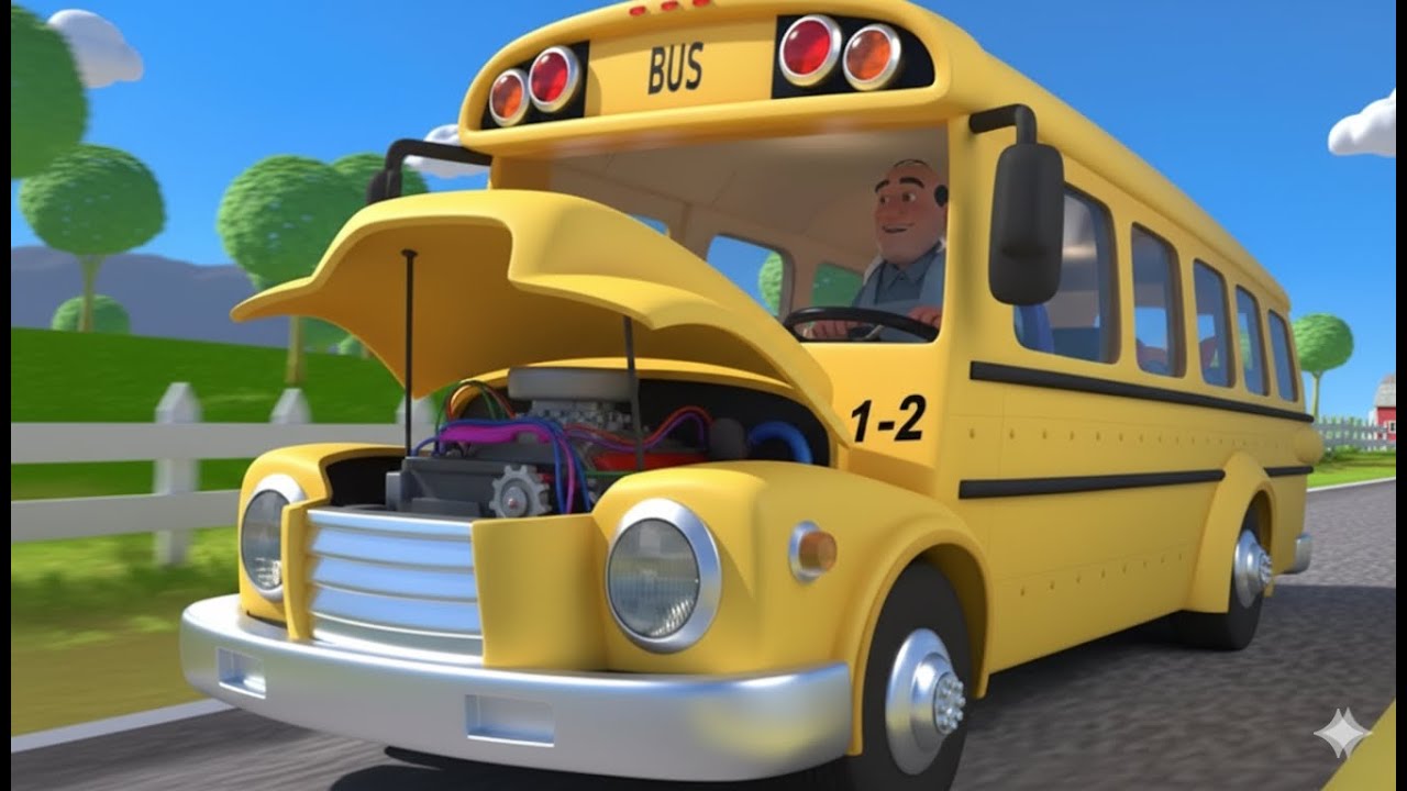 Wheels on the Bus | The parts of the bus || Day of learning || 145 Seconds | Crocomix Kids TV
