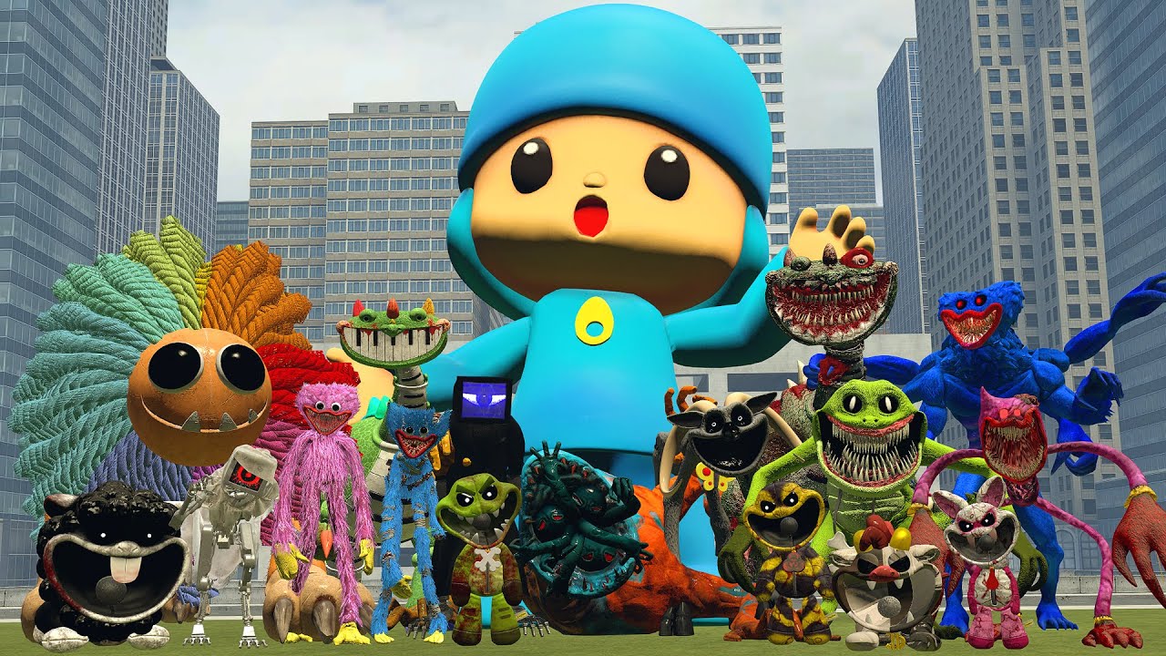 SURVIVING NEW POCOYO VS ALL POPPY PLAYTIME CHAPTER 4 MONSTERS In Garry's Mod!