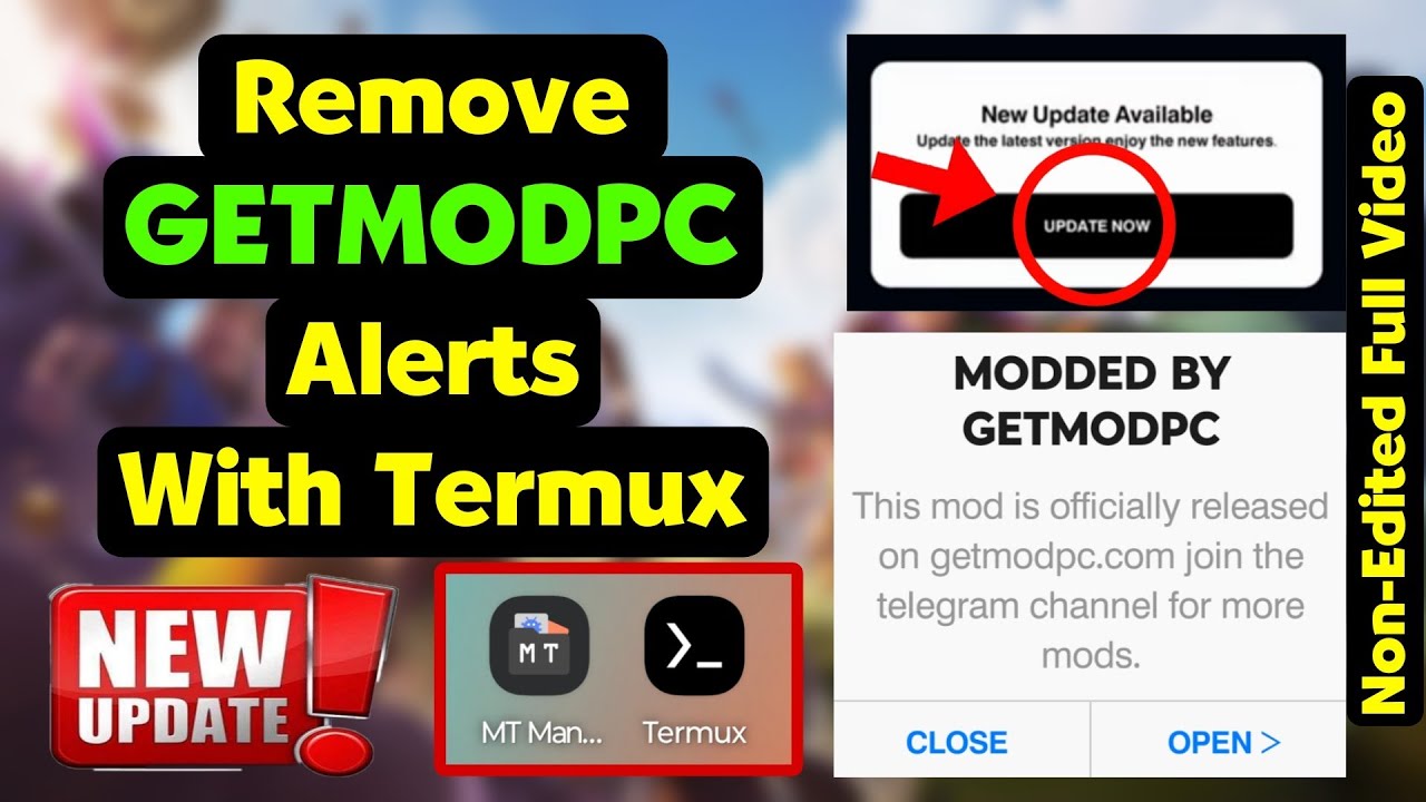 💥Удаление оповещения об обновлении Getmodpc навсегда | Метод VIP MT Manager + Termux | Клоунские ...