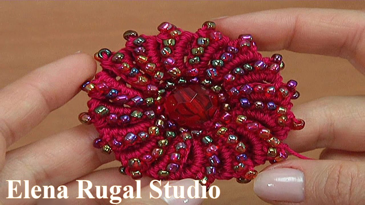 Crochet Beaded Floral Element