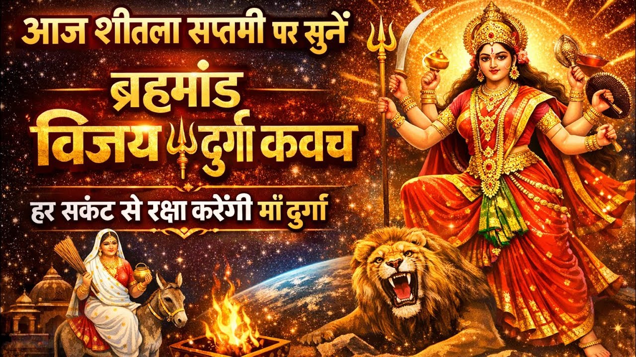 “आज शीतला सप्तमी पर सुनें ब्रह्मांड विजय दुर्गा कवच 🔱 हर संकट से रक्षा करेंगी माँ दुर्गा”
