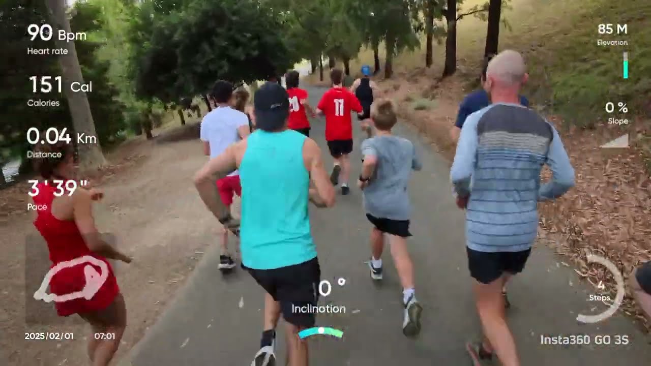 Wilson Botanic Parkrun 1 February 2025  (Raw footage with stats overlay)