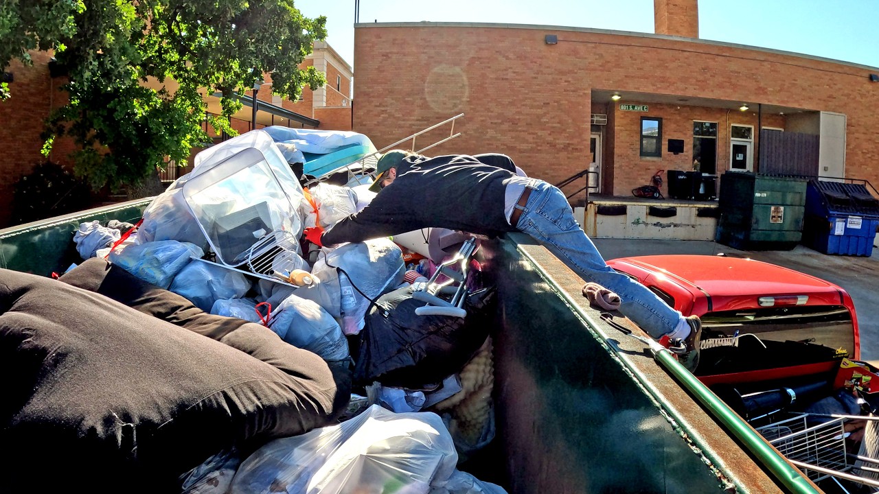Dumpster Diving at the College – Dorm Decor, Clothes, Food, and Lots More!