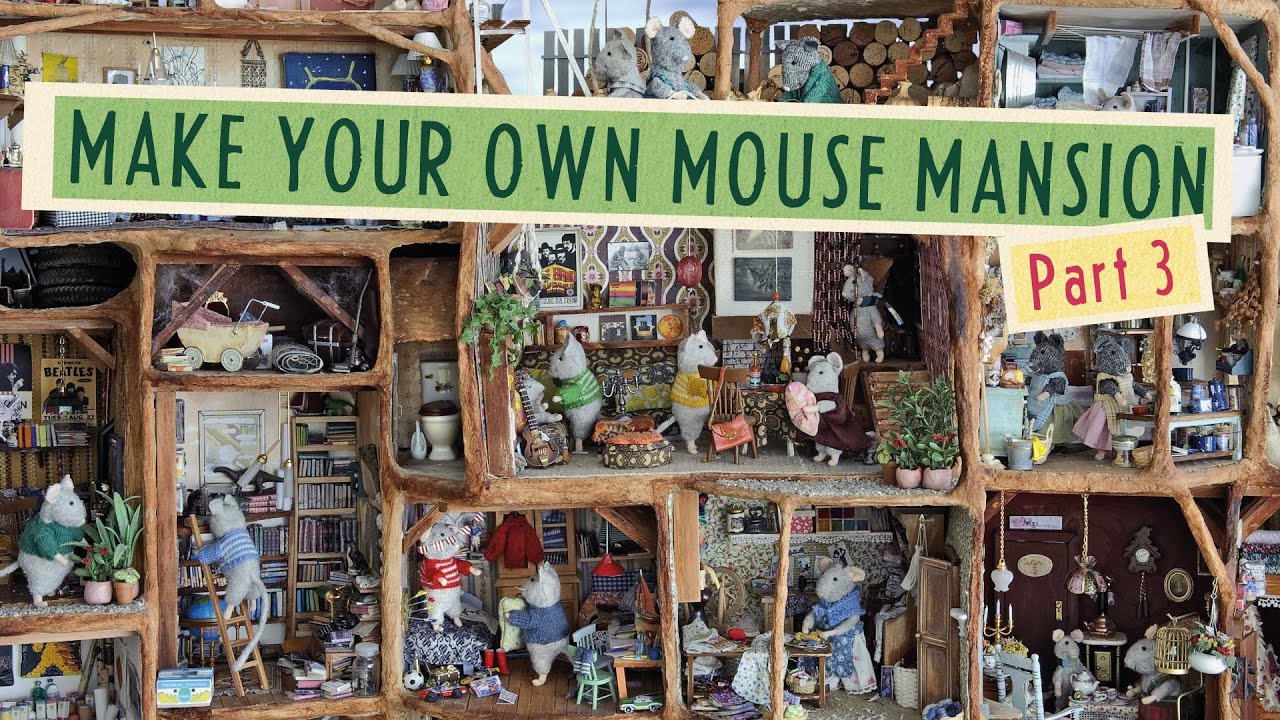Make your own Mouse Mansion Prt  3 | Furniture and Curtains